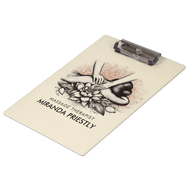 Massage Therapy Healing Hands Energy Spa Wellness Clipboard (Angled)