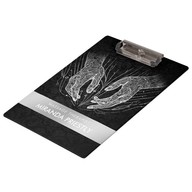 Massage Therapy Healing Hands Energy Spa Wellness Clipboard (Angled)