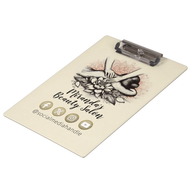Massage Therapy Healing Hands Energy Spa Wellness Clipboard (Angled)