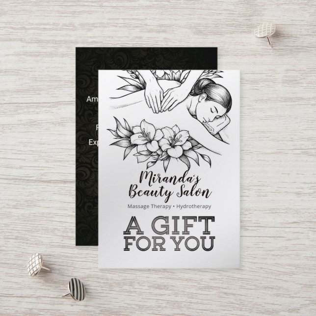 Massage Therapy Healing Hands Energy Spa Wellness Discount Card (Front/Back In Situ)