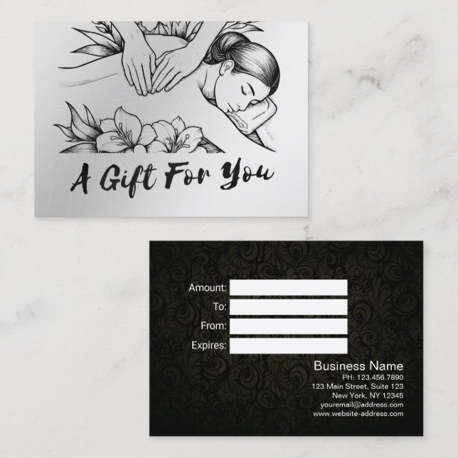 Massage Therapy Healing Hands Energy Spa Wellness Discount Card (Front/Back)