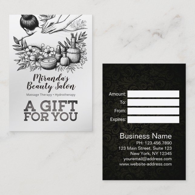 Massage Therapy Healing Hands Energy Spa Wellness Discount Card (Front/Back)