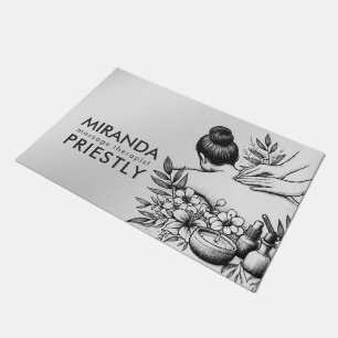 Massage Therapy Healing Hands Energy Spa Wellness Doormat