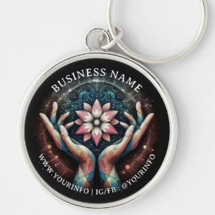 Massage Therapy Healing Hands Energy Spa Wellness Key Ring