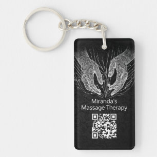 Massage Therapy Healing Hands Energy Spa Wellness Key Ring