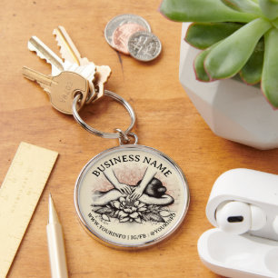 Massage Therapy Healing Hands Energy Spa Wellness Key Ring