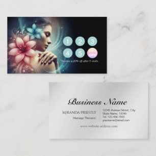 Massage Therapy Healing Hands Energy Spa Wellness Loyalty Card