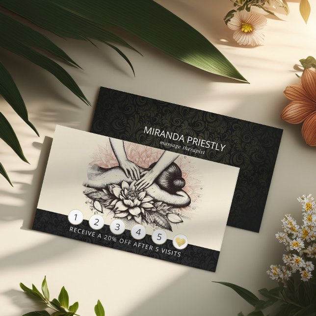 Massage Therapy Healing Hands Energy Spa Wellness Loyalty Card (Creator Uploaded)