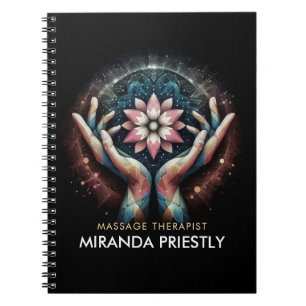 Massage Therapy Healing Hands Energy Spa Wellness Notebook