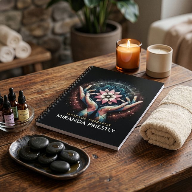 Massage Therapy Healing Hands Energy Spa Wellness Notebook (Creator Uploaded)