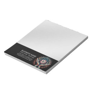 Massage Therapy Healing Hands Energy Spa Wellness Notepad