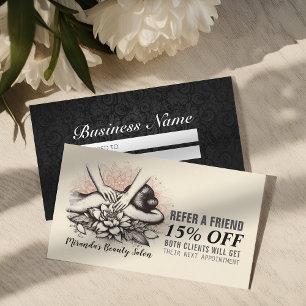 Massage Therapy Healing Hands Energy Spa Wellness Referral Card