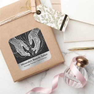 Massage Therapy Healing Hands Energy Spa Wellness Square Sticker