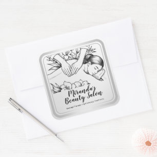 Massage Therapy Healing Hands Energy Spa Wellness Square Sticker