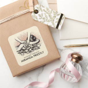 Massage Therapy Healing Hands Energy Spa Wellness Square Sticker