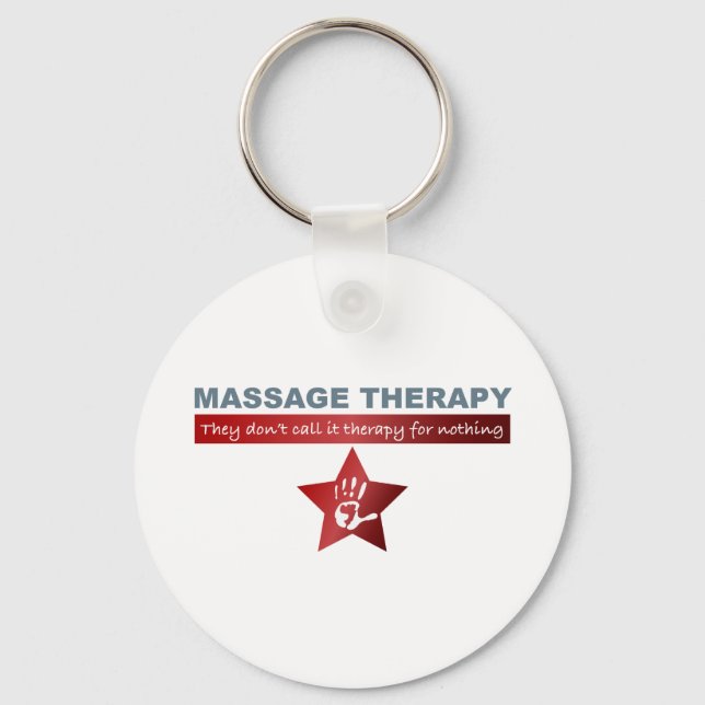 Massage Therapy in Ruby Red Key Ring (Front)
