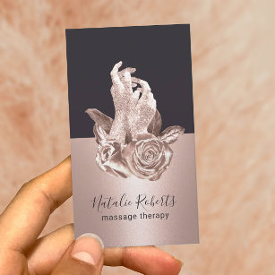 Massage Therapy Lux Hands & Flowers Chiropractic Business Card