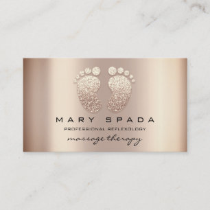 Massage Therapy Reflexology Feet Instagra Rose Business Card