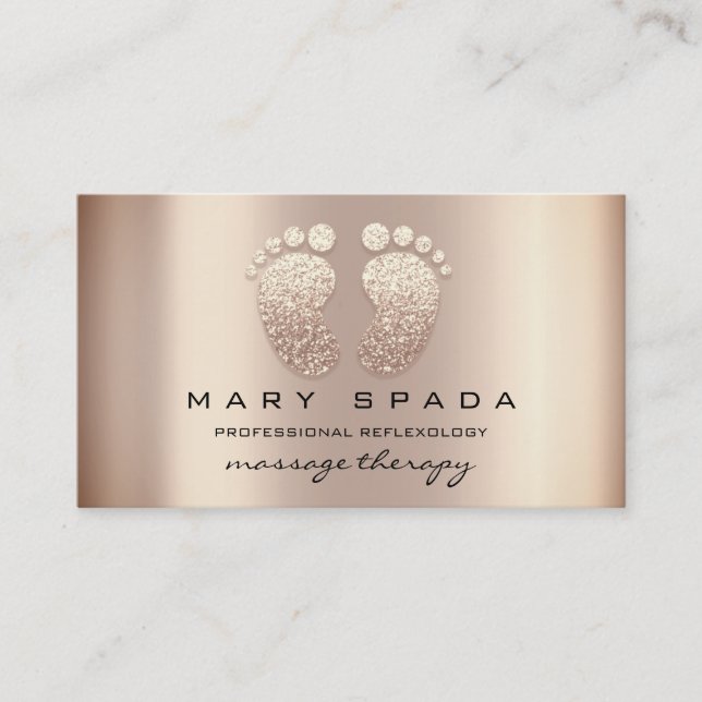 Massage Therapy Reflexology Feet Instagra Rose Business Card (Front)