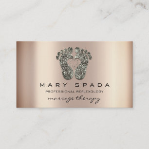 Massage Therapy Reflexology Feet Instagra Teal Log Business Card