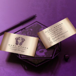 Massage Therapy Reflexology Feet Instagra  Violet Business Card