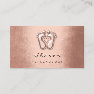 Massage Therapy Reflexology Therapist Copper Rose Business Card