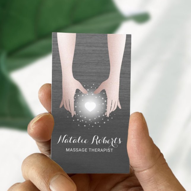 Massage Therapy Reiki Energy Healing Hands  Business Card (Creator Uploaded)