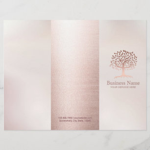 Massage Therapy Rose Gold Life Tree Spa Tri-Fold