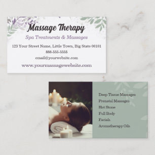 Massage Therapy Services Business Card