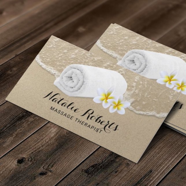 Massage Therapy Tropical Beach Salon & Spa Business Card (Creator Uploaded)
