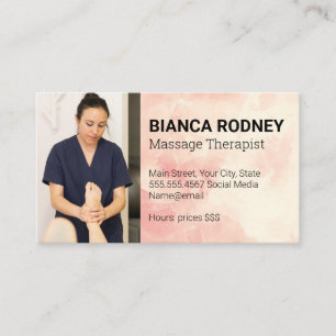 Massage Therapy   Woman Massaging Foot Business Card