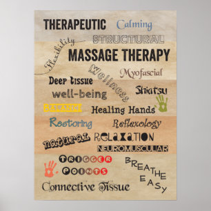 Massage Therapy Words Poster Art