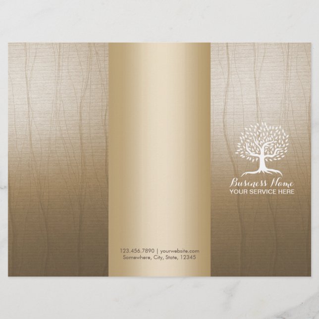 Massage Therapy Yoga Spa Vintage Tree Tri-Fold (Front)