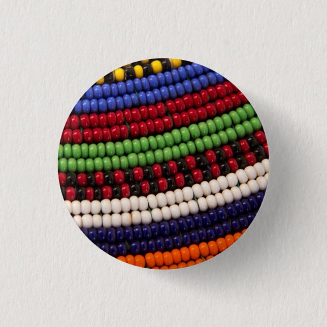 Massai Tribal Bead Pattern 3 Cm Round Badge (Front)