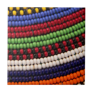 Massai Tribal Bead Pattern Ceramic Tile