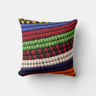 Massai Tribal Bead Pattern Cushion