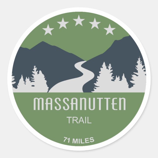 Massanutten Trail Virginia Classic Round Sticker (Front)
