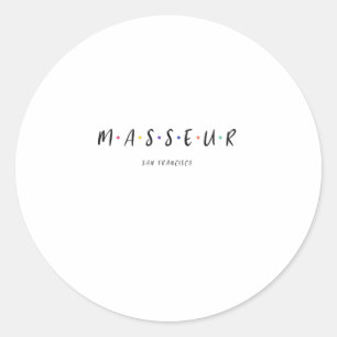Masseur Massaging Classic Round Sticker