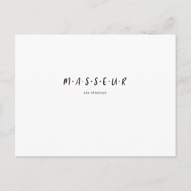 Masseur Massaging Postcard (Front)