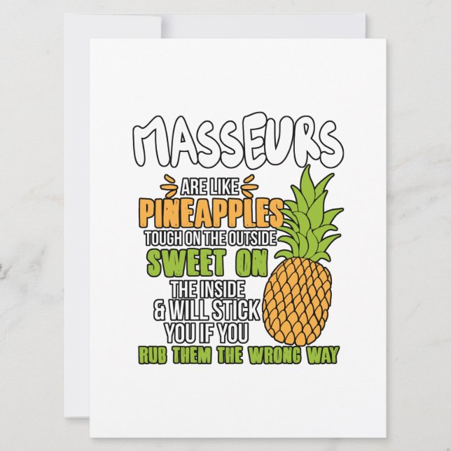 Masseurs Are Like Pineapples. Save The Date (Front)