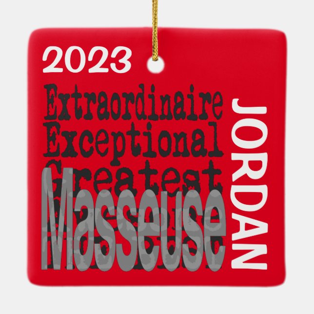 Masseuse Extraordinaire CUSTOM Ceramic Ornament (Back)