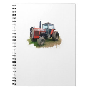 Massey Ferguson Red Tractor in the Field Notebook