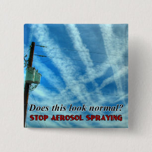 Massive Chemtrail Grid 15 Cm Square Badge