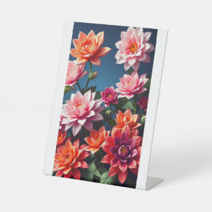 massive floral arrangements where each flower pedestal sign