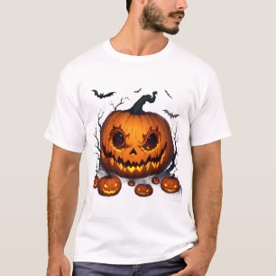 Massive Halloween Pumpkin With Glowing Eyes 👻 T-Shirt