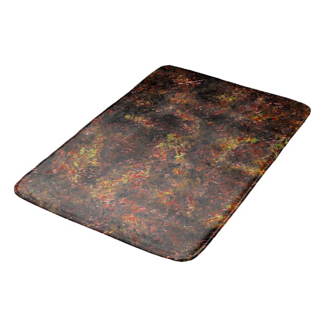 Massive spots and skinned brown and coral stains bath mat (Angled)