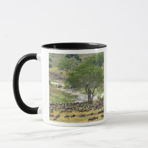 Massive Wildebeest herd during migration, Mug
