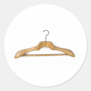 massive wooden coat hanger classic round sticker