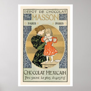 Masson Chocolat Mexicain Vintage Food&Drink Poster