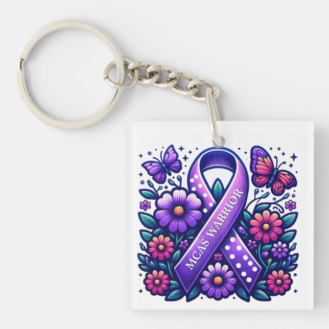 Mast Cell Activation Syndrome MCAS Warrior Key Ring (Front)